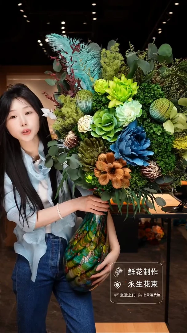 琉璃手工艺品手工花器花束空运包邮送货上门-以图片为准