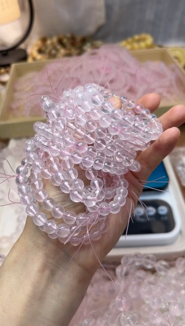 【闪购商品】水晶手串未镶嵌7+粉水晶单圈1353