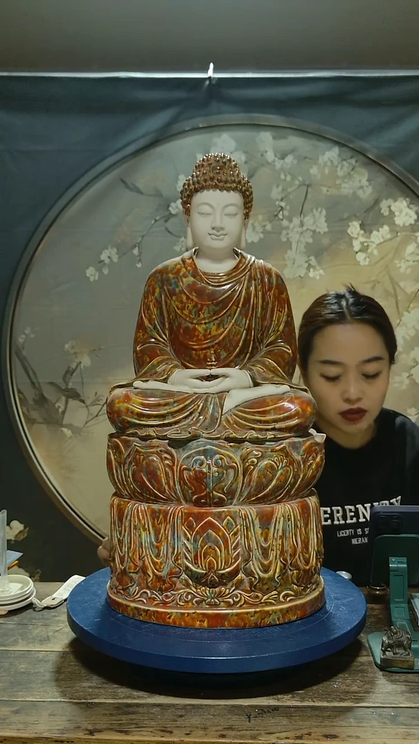 观音德化瓷佛祖造像高60公分