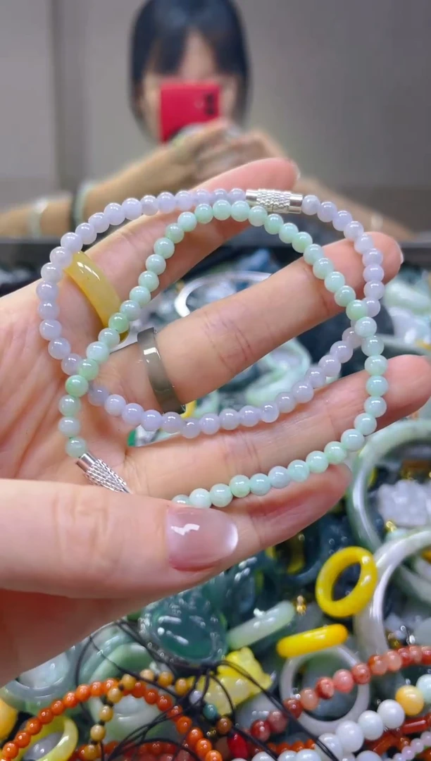 翡翠未镶嵌颈饰4MM/V/翡翠A货一图一物