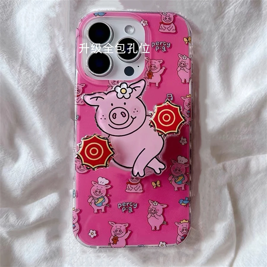 转手绢玛莎猪适用苹果iPhone华为荣耀OPPOVIVO小米红米三星手机壳