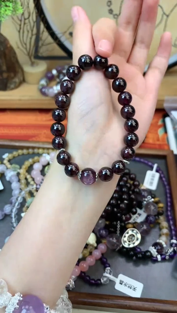 【闪购商品】石榴石（紫牙乌）手链未镶嵌1334