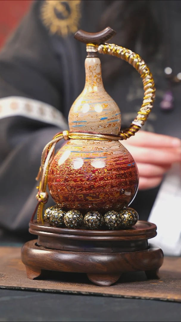 【闪购商品】YP203漆艺酒葫芦不包手串及旋转底座