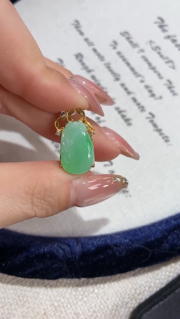 吊坠(不含链)银S925镶嵌翡翠【挽石珠宝】如意