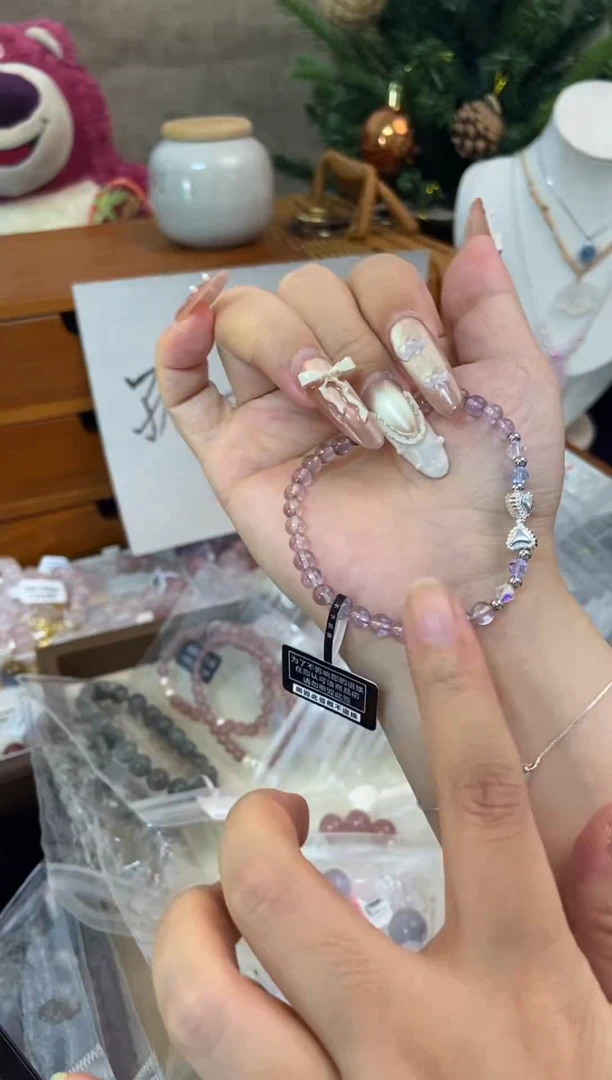 水晶手链未镶嵌孤品捡漏均匀瑕疵介意勿拍