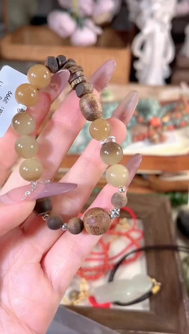 银S925镶嵌手链和田玉多样性发其一