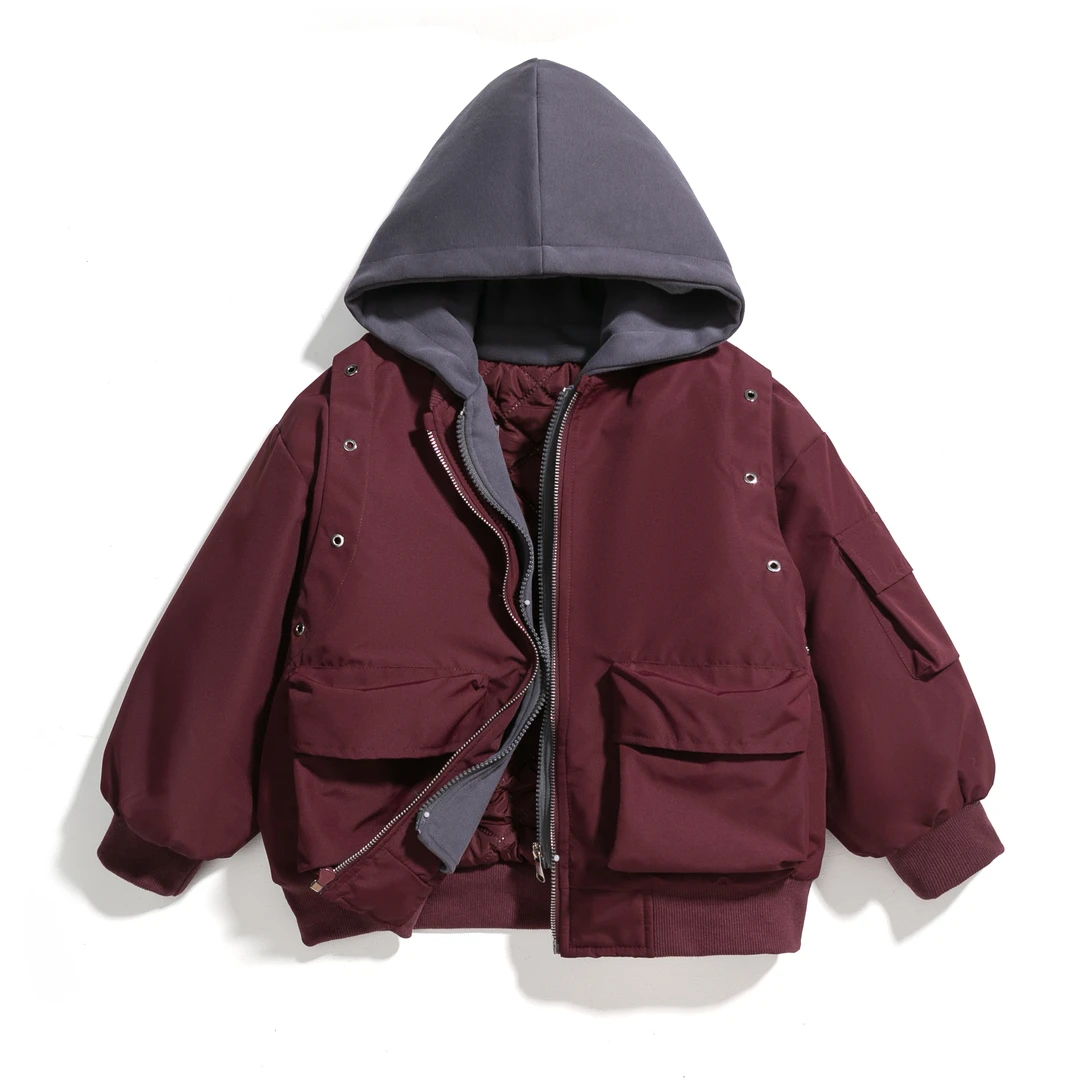 男童加厚派克服外套冬款2025新款加厚中大童冲锋衣保暖棉衣棉服