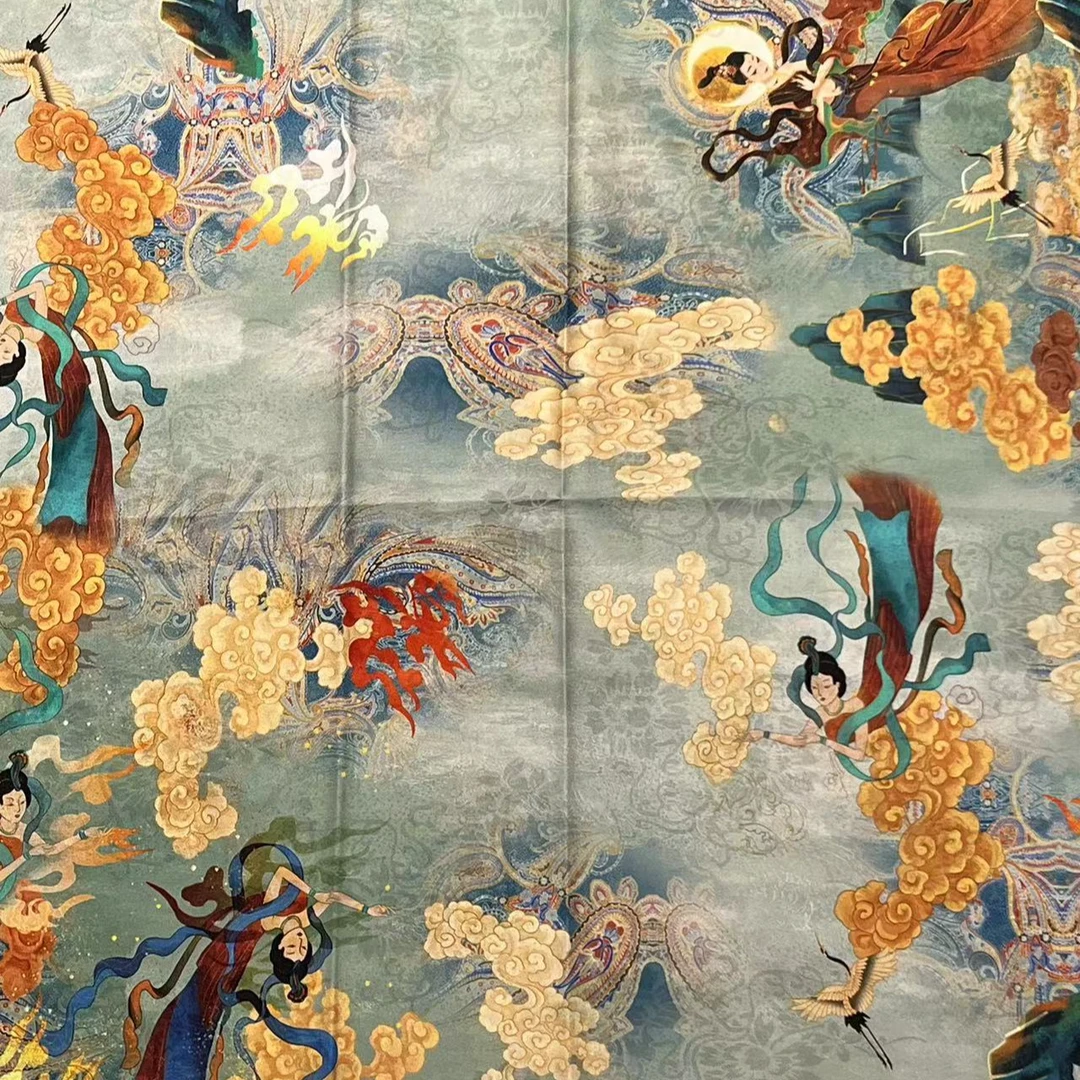 （九天神女）国风双面65*65左右方巾