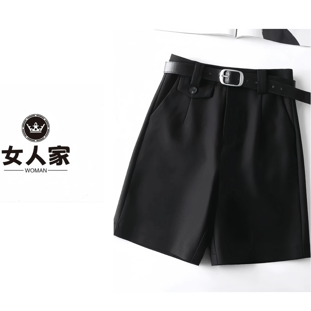 【女人家】002夏季新款高腰西装短裤百搭显瘦A字休闲裤