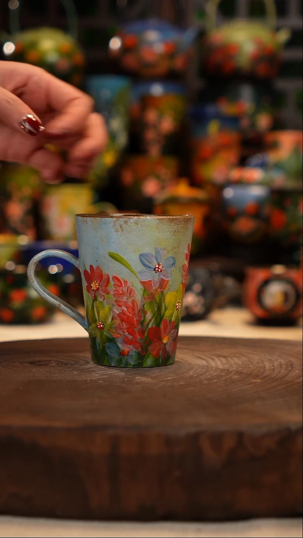油画  釉下彩   杯子