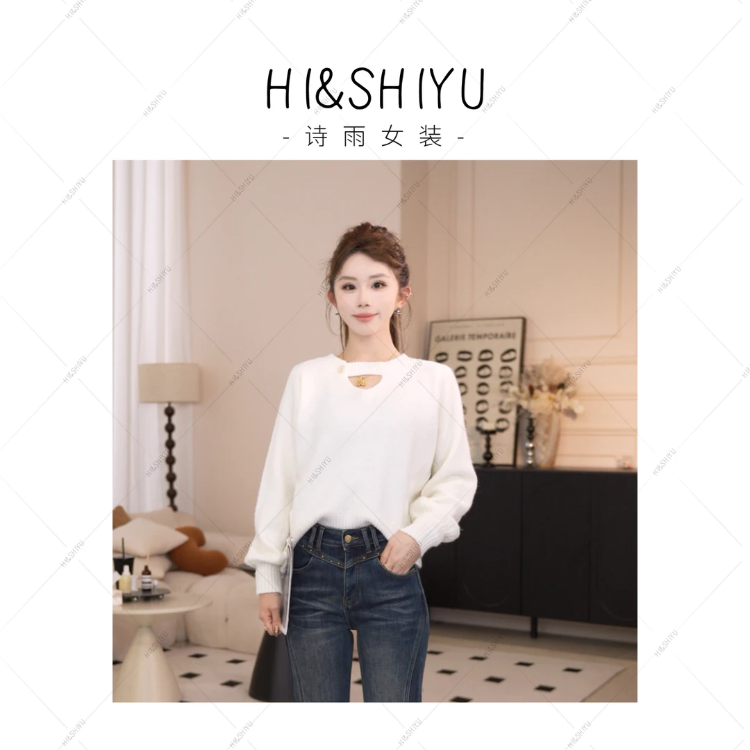 HISHIYU【小序曲】2025冬装小心机百搭针织毛衣TPA9038