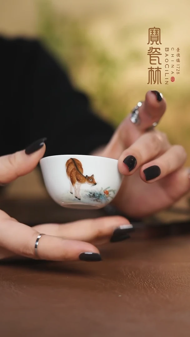 【闪购商品】宝瓷林五彩鹿主人杯