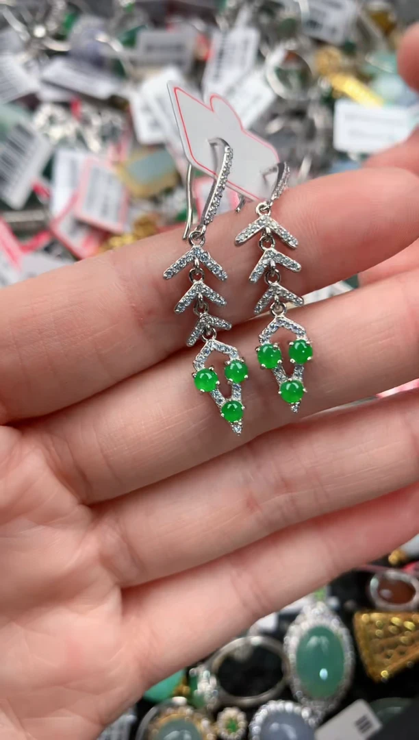 银S925镶嵌戒指翡翠44--7