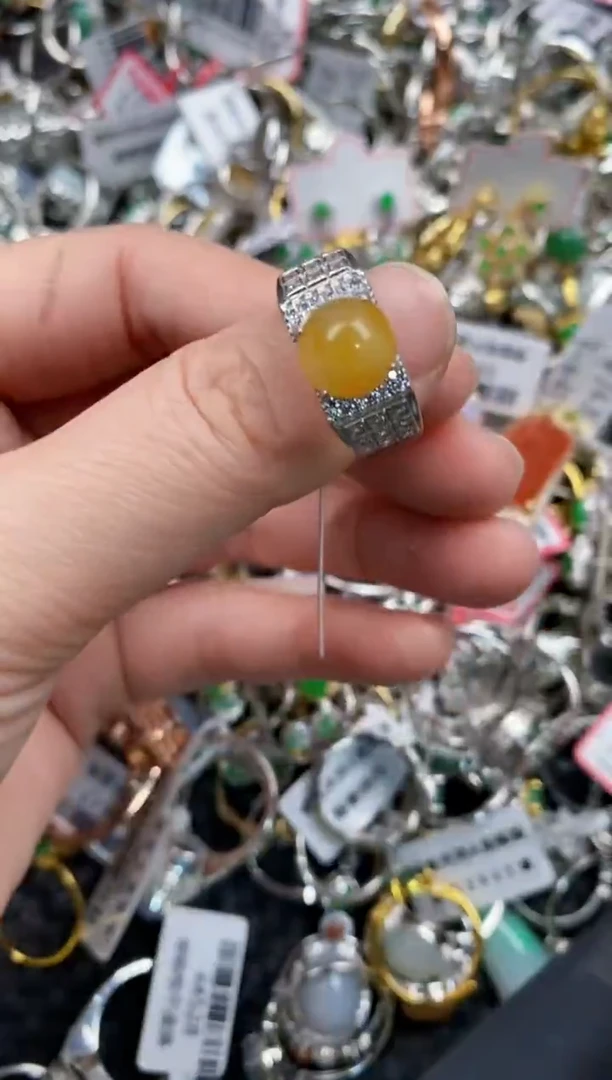 银S925镶嵌戒指翡翠555                   2