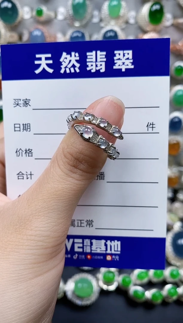翡翠戒指银S925镶嵌561
