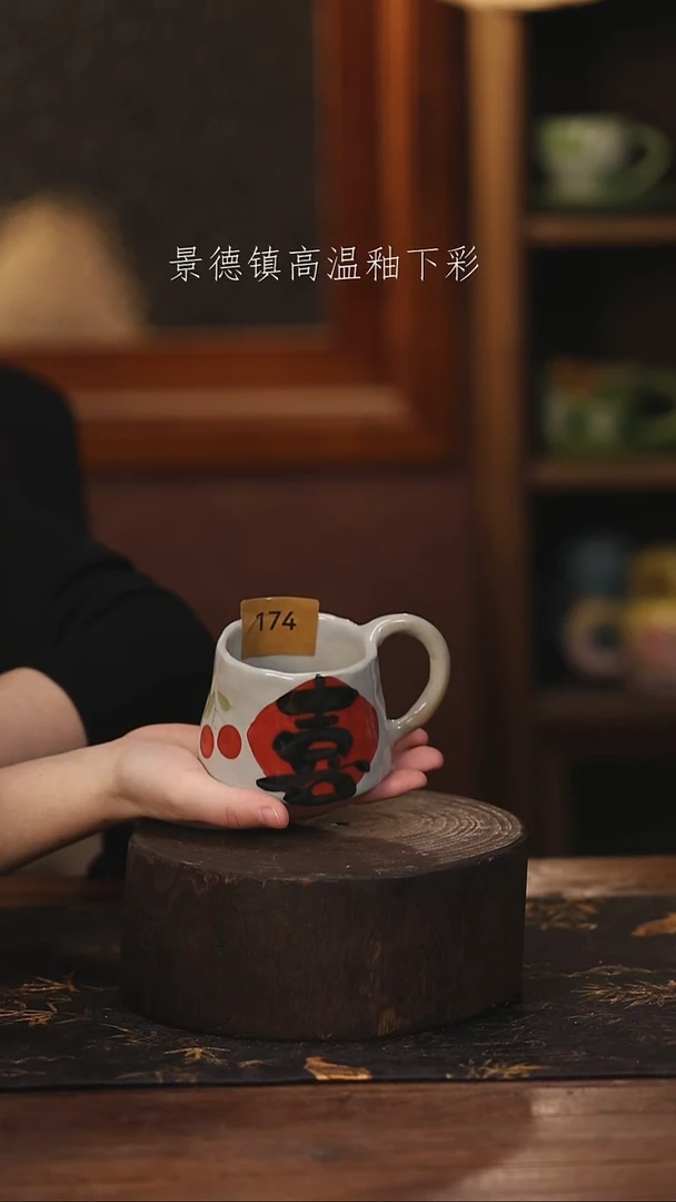 陶瓷景德镇高温釉下手绘陶瓷@174L@