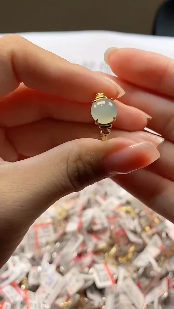 银S925镶嵌戒指翡翠戒指13