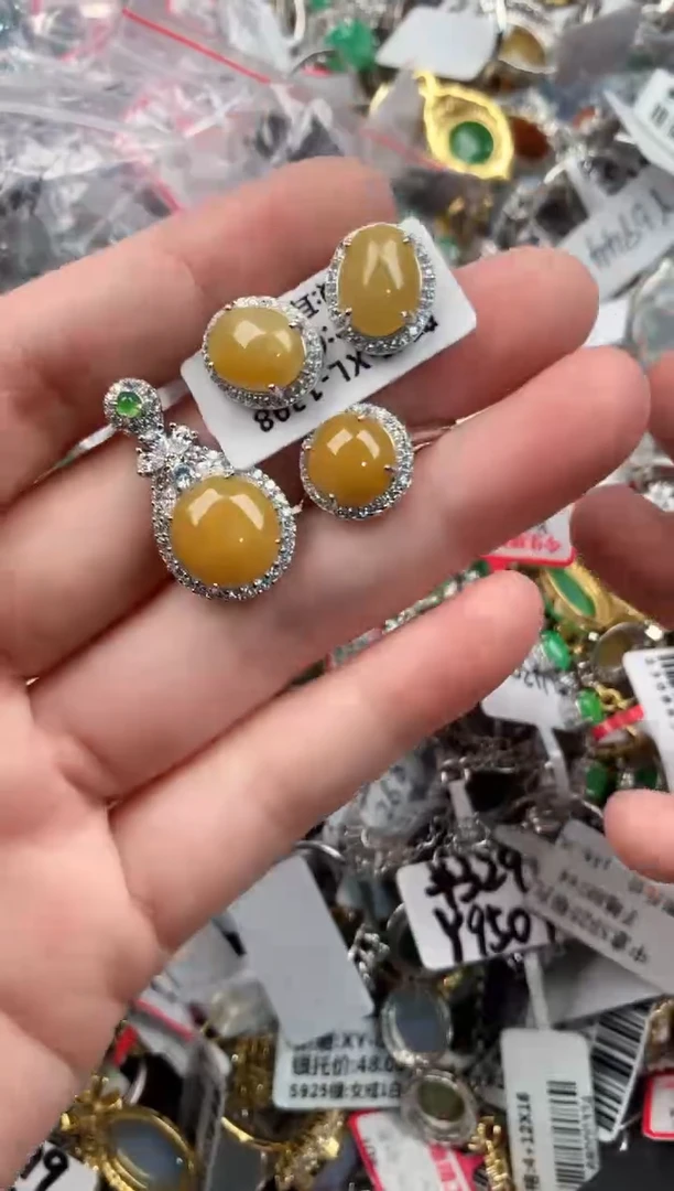 银S925镶嵌戒指翡翠2222----6