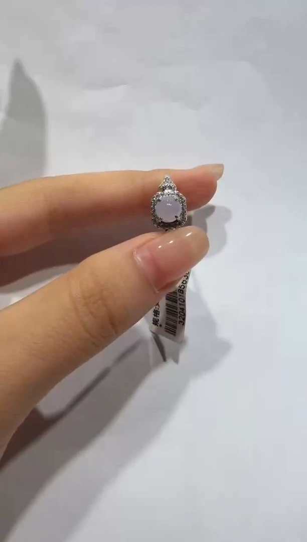 银S925镶嵌戒指翡翠缅甸A货翡翠戒指