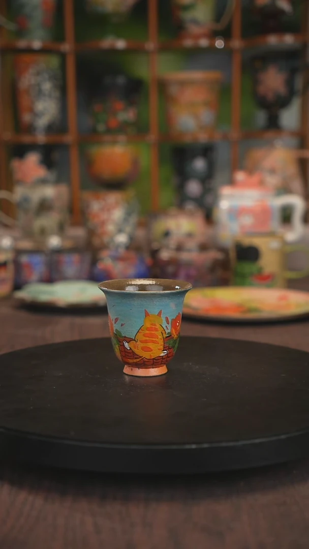紫砂油画釉下彩手绘460