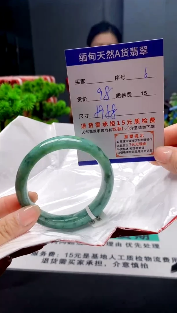 未镶嵌手镯翡翠6缅甸天然A货翡翠需包容瑕疵，介意慎拍