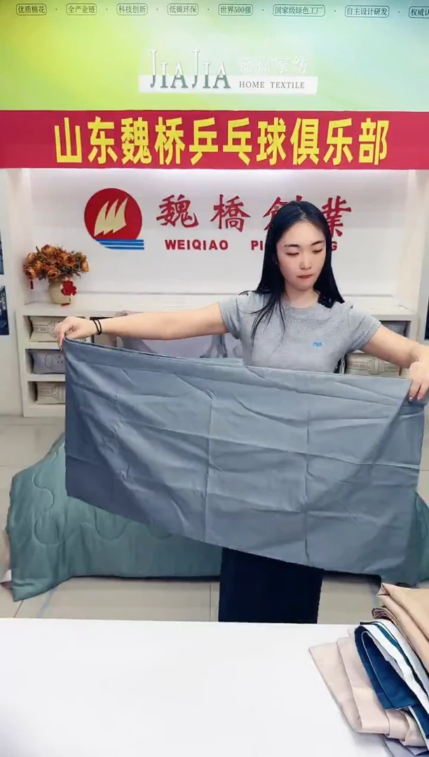 嘉嘉家纺外贸枕套灰绿色加长天丝