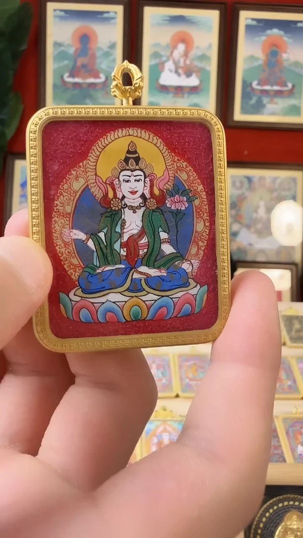 吊坠大势至-热贡纯手绘安安