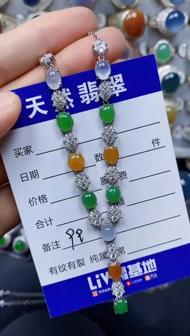 翡翠银S925镶嵌颈饰0099