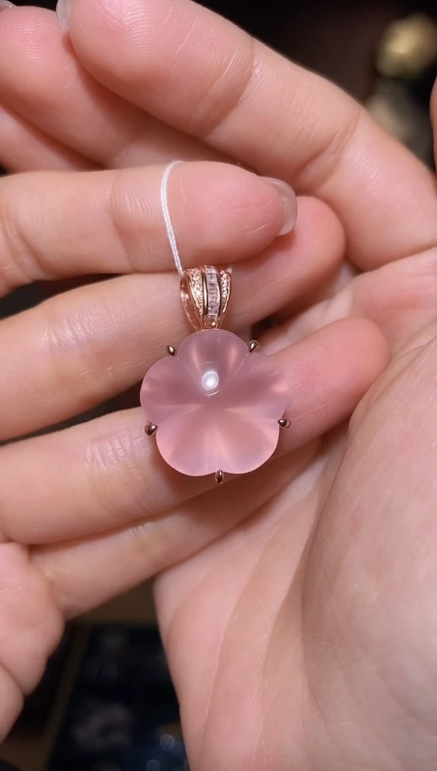 吊坠银S925镶嵌芙蓉石013