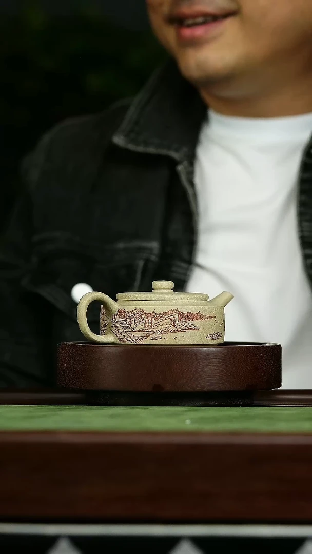 茶壶紫砂u14本绿周盘壶