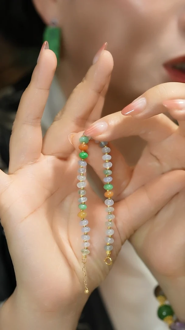 【闪购商品】翡翠手串18K金镶嵌支持48小时鉴赏