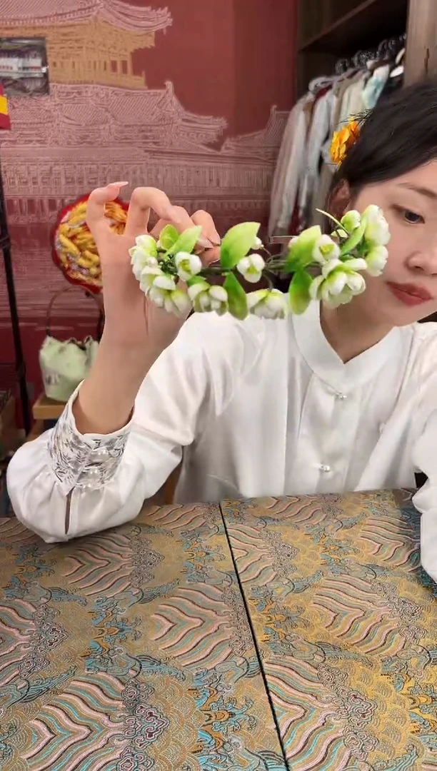 刺绣非遗绒花（发饰）