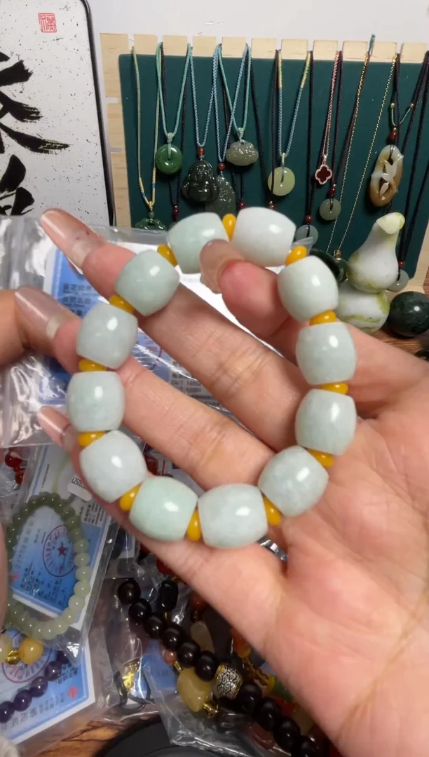 未镶嵌手串翡翠筒珠手串