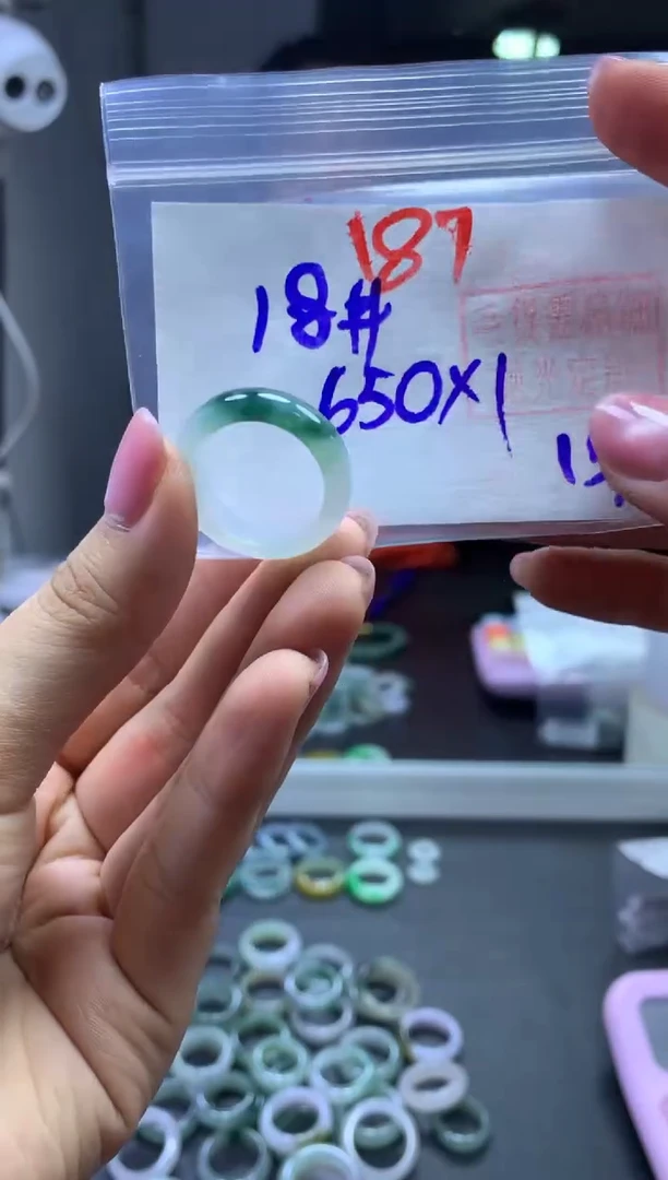 未镶嵌定制翡翠戒圈#650元-毛货需精细抛光
