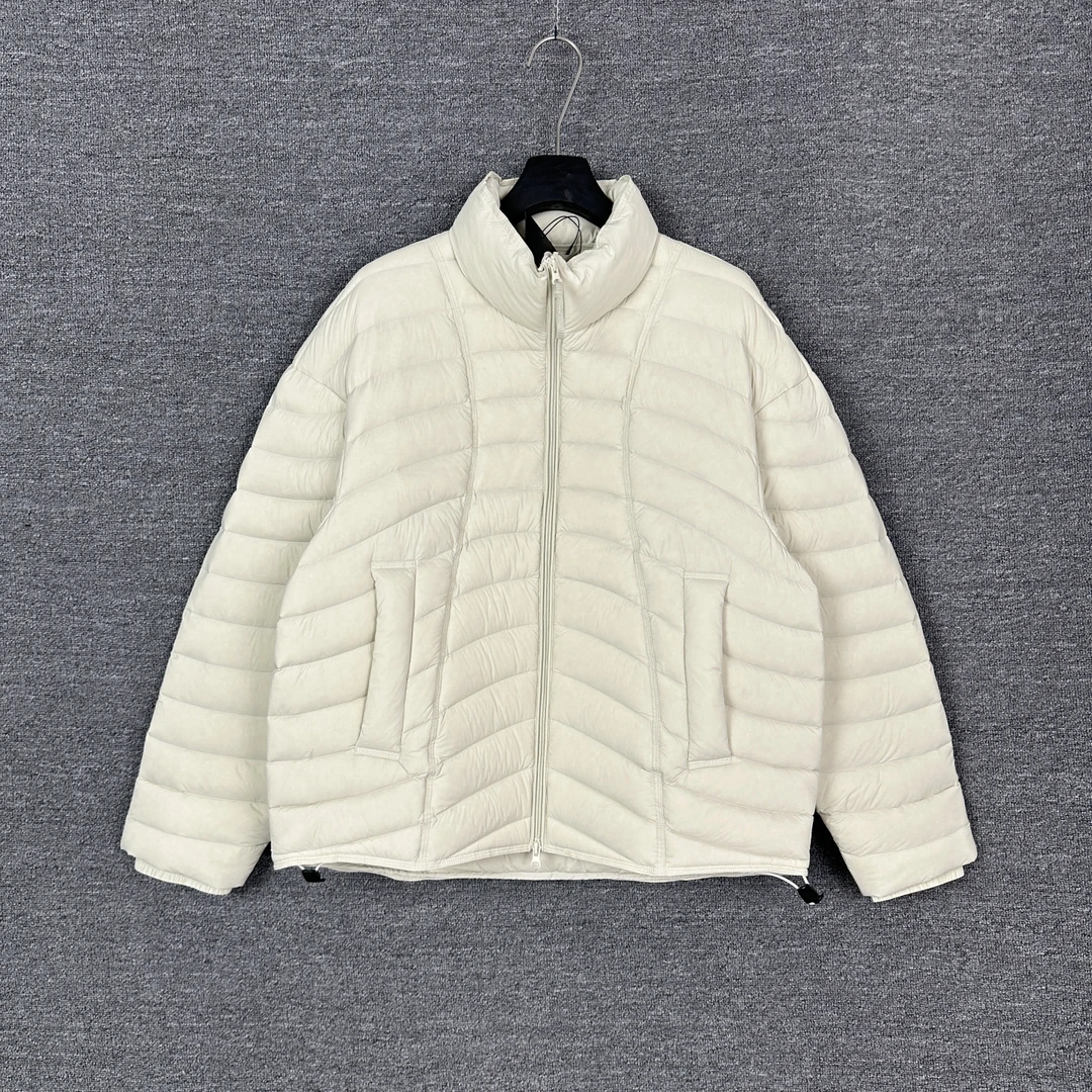 米白色轻薄排骨羽绒服男士冬季休闲保暖短款外套90白鸭绒宽松上衣