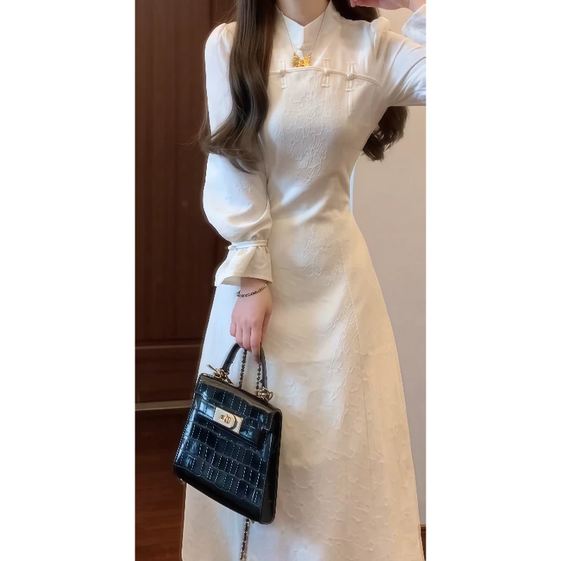 新中式清冷感禅意改良版旗袍连衣裙日常少女年轻款气质长裙89331