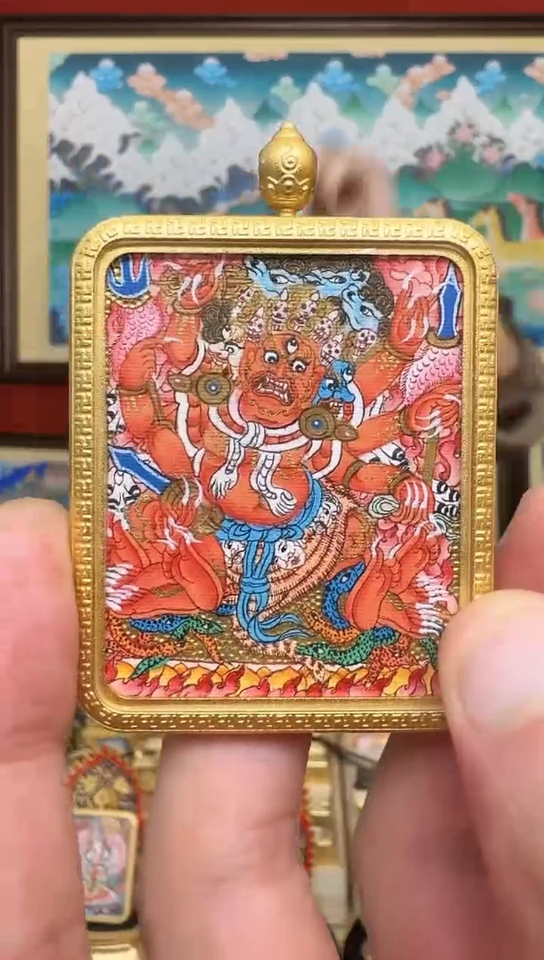 吊坠马头-热贡纯手绘周毛