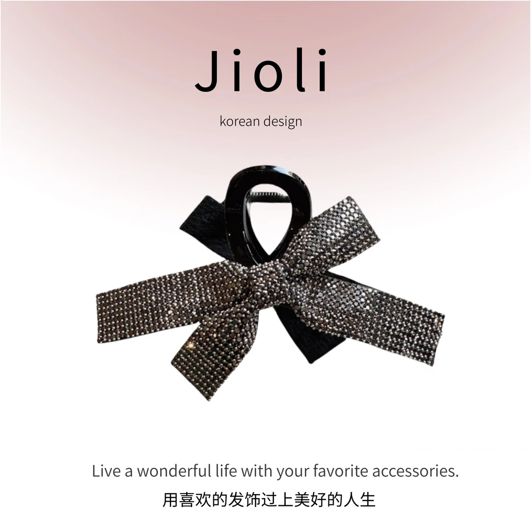 韩国东大门满天星满钻新款高级感发抓气质蝴蝶结盘发抓夹发饰发夹