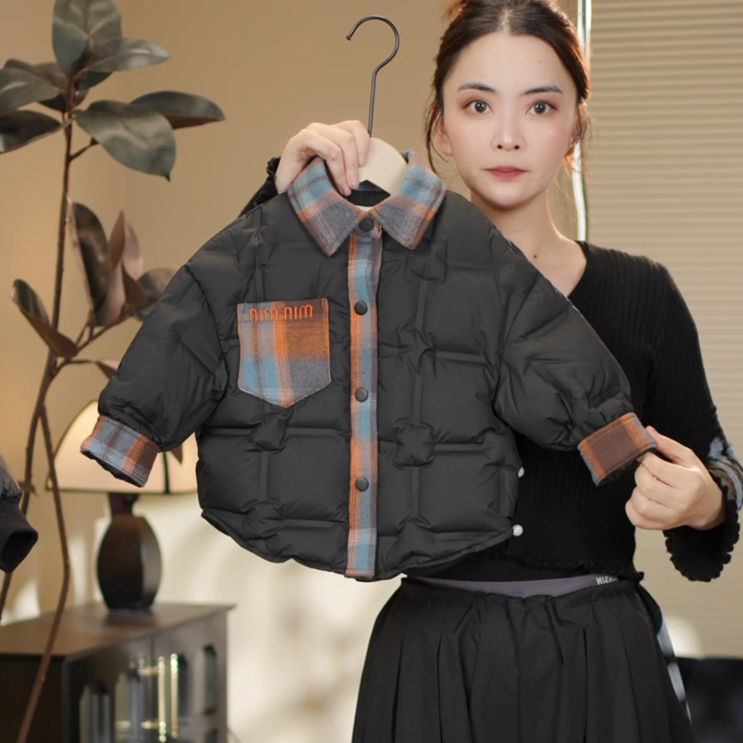 现货【min系时尚穿搭1】2025儿童加厚冬季百搭潮酷羽绒服22577