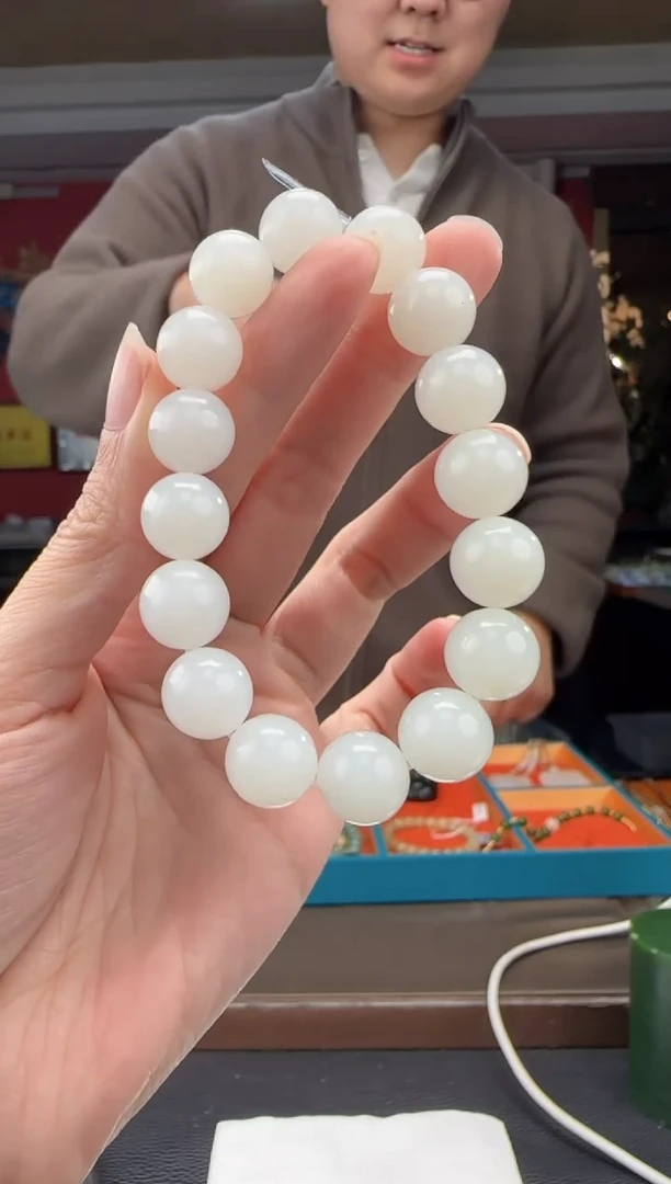 未镶嵌手串和田玉白玉单圈手串