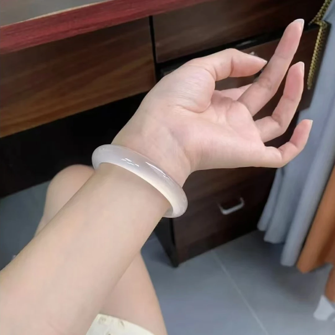 天然玛瑙荔枝冻 正圈手镯 玛瑙玉髓 百搭款（保真）