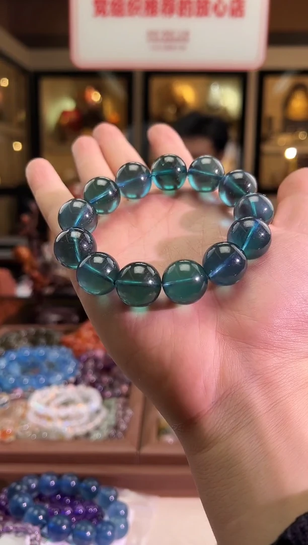 合成（培育）海蓝宝石未镶嵌17mm+鬼绿海蓝宝（多样性发一）