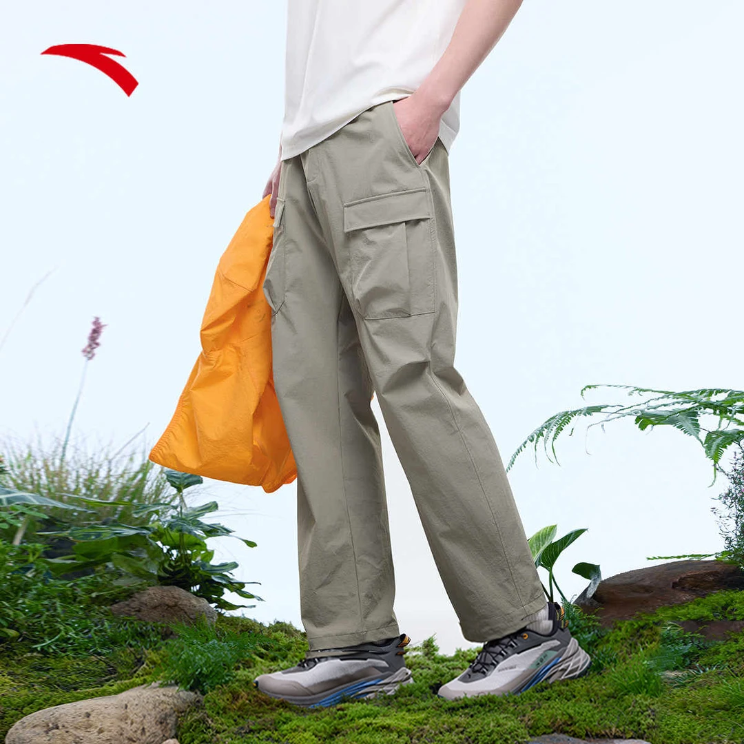 安踏户外冰丝休闲长裤男夏季新款透气直筒登山裤伞兵裤152526502