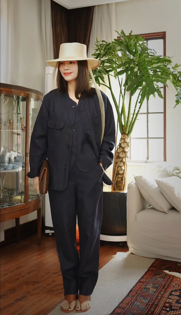 【阿黛】中古小香苎麻外套