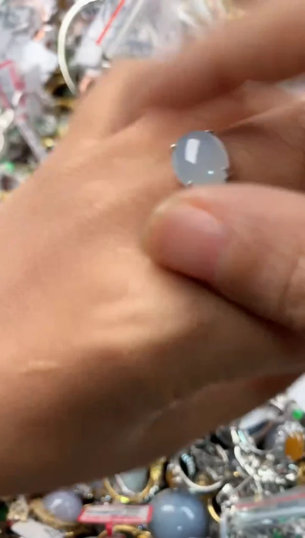 银S925镶嵌戒指翡翠777----6