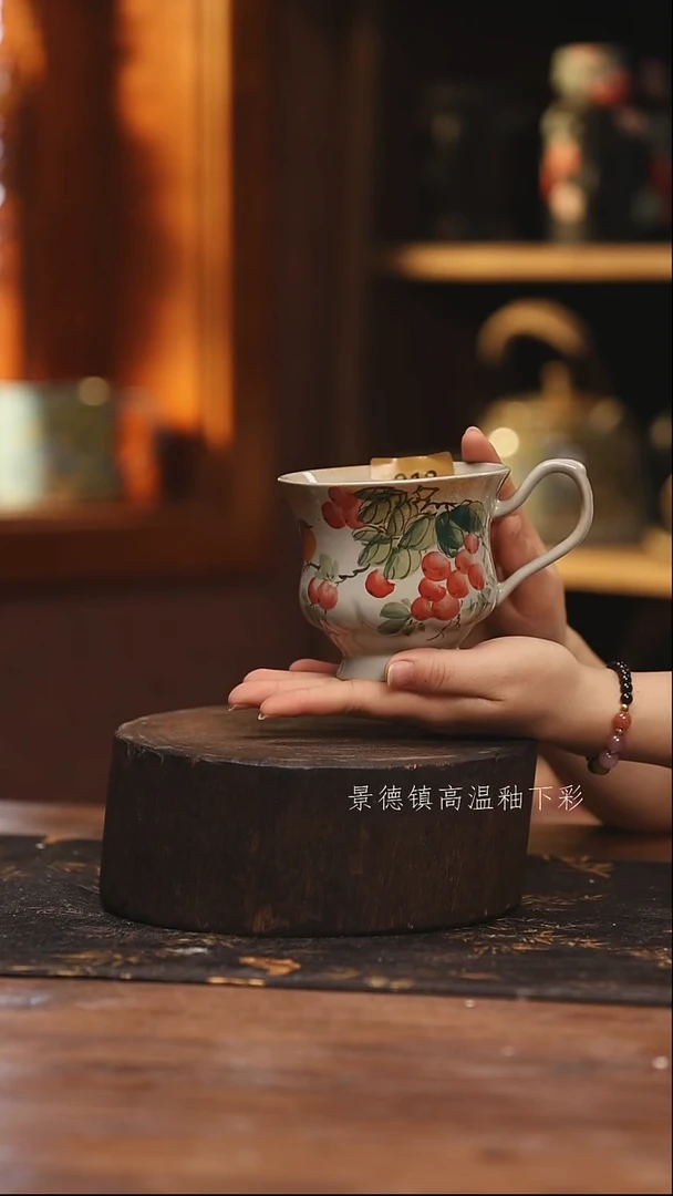 陶瓷 景德镇高温釉下手绘陶瓷@L313@