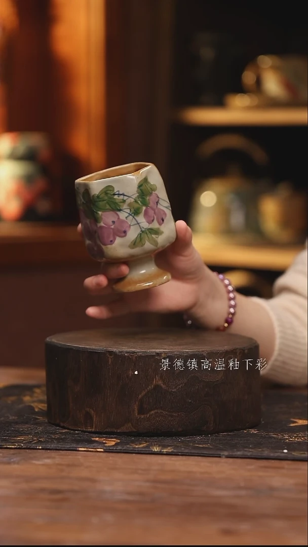 陶瓷景德镇高温釉下手绘陶瓷@L114@