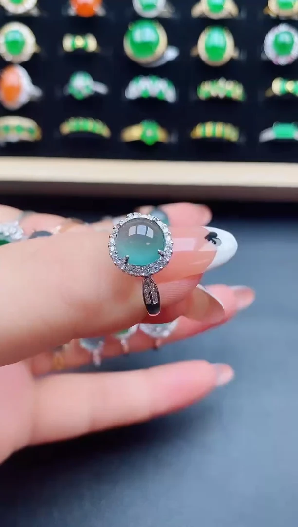 【闪购商品】翡翠戒指银S925镶嵌312321