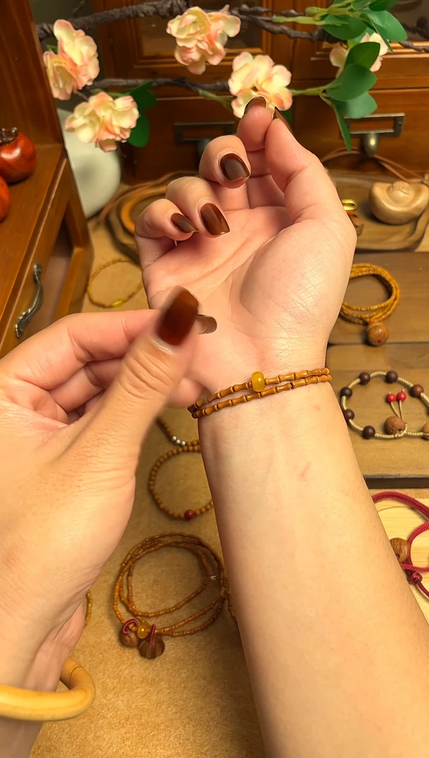 桃核竹节双圈跑环    一物一拍