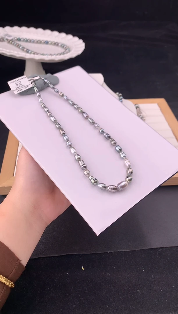 银S925镶嵌颈饰海水珍珠大溪地无核keshi珍珠